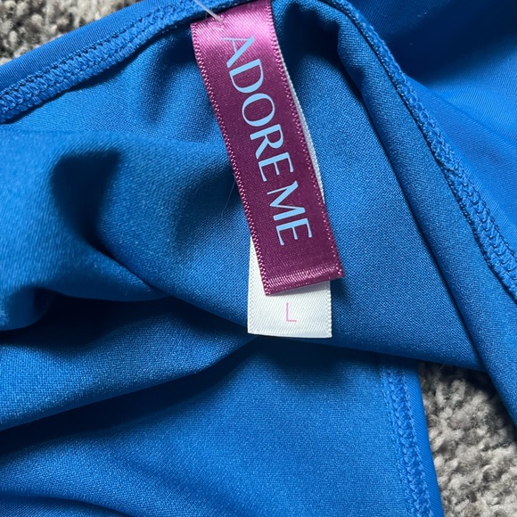 New Adore Me Nadzia Contour Two Piece Bikini Set | Blue Floral Size L - Picture 5 of 7